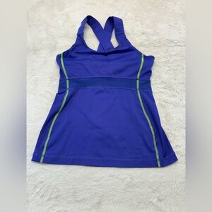 lululemon athletica Royal Blue Tank Top with Lime Accents